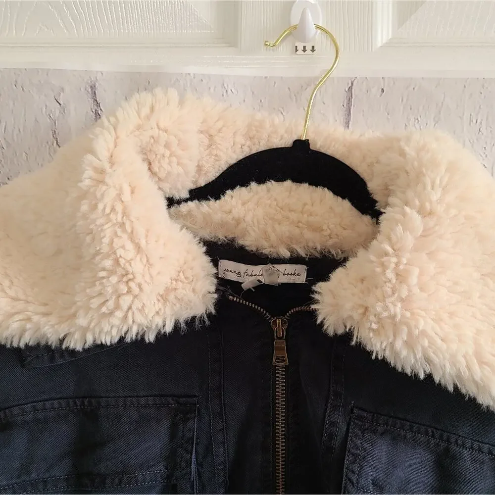 Young Fabulous & Broke Navy Earhart Jacket NWT Small